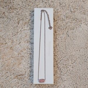 Kendra Scott Silver Necklace with Pink Pendant